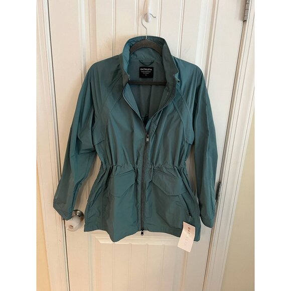 Athleta Westerly Waste-Resistant & Wind-Resistant Blue Jacket‎ Sz Medium NWT - Picture 2 of 6